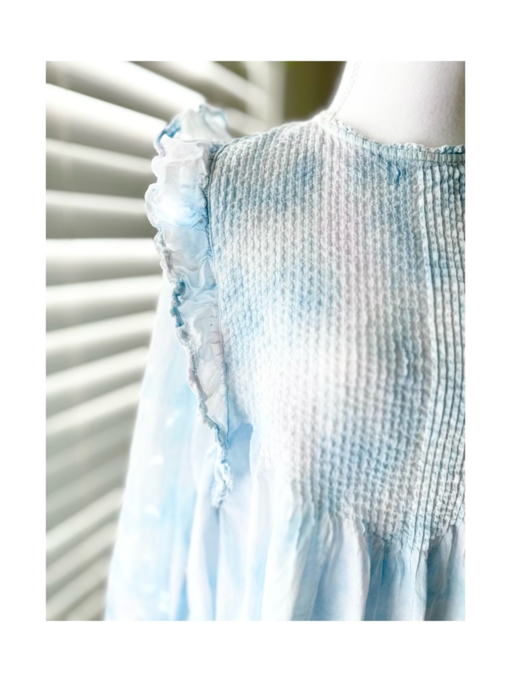 Wilfred Light Blue Ruffled Smocked Baby Doll Dress - Picture 3 of 8